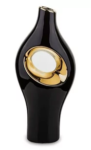 Art Pol Wazon ceramiczny 30 x 13 x 8 cm (czarny, złote zdobienia) - Wazony i flakony - miniaturka - grafika 1