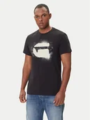 Koszulki męskie - G-Star Raw T-Shirt Spray Logo D26833-D101 Czarny Regular Fit - miniaturka - grafika 1