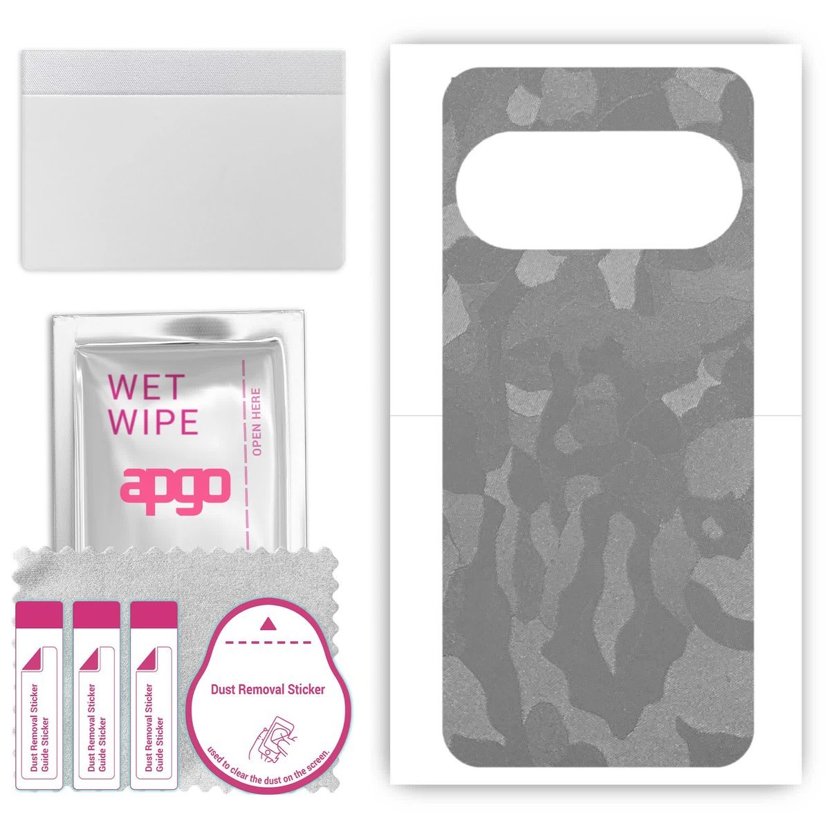 Folia naklejka skórka strukturalna na TYŁ do Google Pixel 9 Pro XL - Moro Camo Srebrny - apgo SKINS