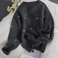 Swetry damskie - TEMU Jesienno-zimowy nowy sweter z motywem na Boże Narodzenie i Walentynki Damski luźny, leniwy sweter luksusowy, miękki, elegancki top, modny - miniaturka - grafika 1