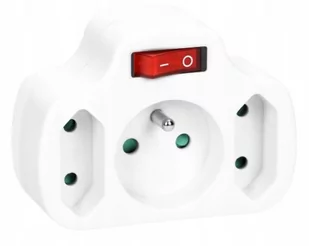 Orno Rozgałęźnik 1x2P+Z 2x2P/II z włącznikiem OR-AE-13191 biały OR-AE-13191 - Rozgałęźniki - miniaturka - grafika 1