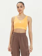 Koszulki i topy damskie - adidas Top Essentials 3-Stripes IR6110 Żółty Slim Fit - miniaturka - grafika 1
