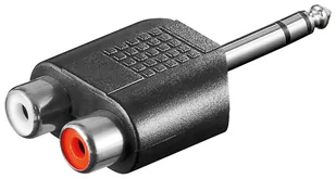 MicroConnect Adapter AV Jack 6.3mm na 2x RCA Czarny AUDANH - Akcesoria do tabletów i e-booków - miniaturka - grafika 1