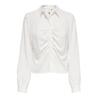 Koszulki i topy damskie - ONLY Women's ONLMETTE LS Wrinkle NOOS WVN Top, Cloud Dancer, S, Cloud Dancer, S - miniaturka - grafika 1