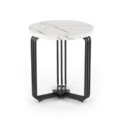 Ławy i stoliki kawowe - Stolik Kawowy Okrągły Biały Marmur Antica S Halmar - miniaturka - grafika 1