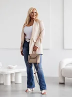 Marynarki i żakiety damskie - Klasyczna marynarka damska plus size beżowa (8275) - MOON - miniaturka - grafika 1