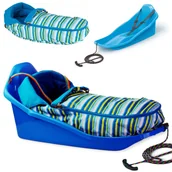 Sanki i ślizgacze - Sanki z oparciem TOPO zapinane pasy + Śpiwór - miniaturka - grafika 1