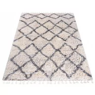 Dywany - Kremowy dywan shaggy z frędzlami - Nikari 10X - miniaturka - grafika 1