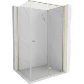 Kabiny prysznicowe - Mexen Mist-F T kabina prysznicowa składana prawa 80 x 90 cm, transparent, złota - 8A6T-080-090-50-00-P - miniaturka - grafika 1