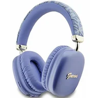 Słuchawki - Guess słuchawki nauszne Bluetooth GUBHK1GCTCSU fioletowy/purple Gcube Metallic Script Logo - miniaturka - grafika 1