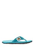 Klapki i japonki damskie - KLAPKI ISLANDER CANVAS FLIP-FLOPS WOMEN-TURQUOISE SWIRLS - miniaturka - grafika 1