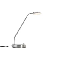 Lampy stojące - QAZQA Nowoczesna lampa stołowa stalowa z diodami LED - Eva - miniaturka - grafika 1