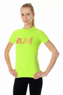 Koszulka damska Brubeck Running Air Pro SS13270 neonowy - Koszulki sportowe damskie - miniaturka - grafika 1