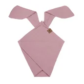 Chusty do noszenia dzieci - Pieluszka Dou Dou Bunny Z Organicznej Bio Bawełny Gots Cozy Muslin With Ears 2In1 Baby Pink Hi Little One - miniaturka - grafika 1