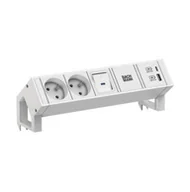 Gniazdka elektryczne - BACHMANN DESK2 biały 2xUTE 1xswitch 1xUSB A/C 22W 0,2m GST18 - miniaturka - grafika 1