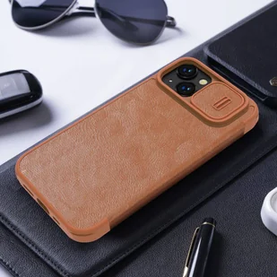Nillkin Qin Leather Pro Case etui iPhone 14 osłona na aparat kabura pokrowiec obudowa z klapką czarny - Etui i futerały do telefonów - miniaturka - grafika 20