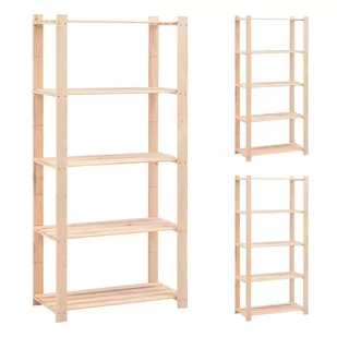 vidaXL Regały z 5 półkami, 3 szt., 80x38x170 cm, sosna, 250 kg 8719883854694 - Szafy i regały magazynowe - miniaturka - grafika 1
