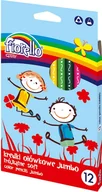 Przybory szkolne - KW Trade Kredki ołówkowe trójkątne Jumbo Super Soft 12 kolorów - miniaturka - grafika 1