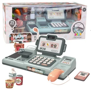 Zestaw Kasa Sklepowa Produkty Spożywcze Czytnik Telefon 25El LEAN Toys - Zabawy w naśladowanie dorosłych - miniaturka - grafika 1