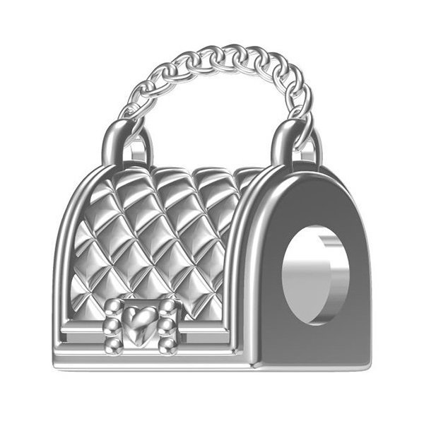Zawieszka Charms SREBRO 925 Koralik Torebka Damska