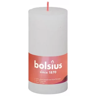 Bolsius Rustykalne świece pieńkowe Shine, 8 szt., 100 x 50 mm, białe Sfeerpunt - Świece - miniaturka - grafika 1