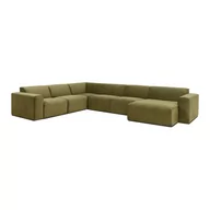 Narożniki - Zielona sztruksowa sofa modułowa w kształcie litery "U" Scandic Sting, prawostronna - miniaturka - grafika 1
