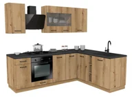 Meble kuchenne - Zestaw Mebli Kuchennych Presto 240X180 Cm Płyta Laminowana Dąb Evoke/Dąb Evoke - miniaturka - grafika 1