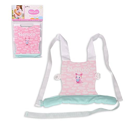 Nenuco - Nenuco, różowa i zielona materiałowa torba/plecak z regulowanymi uchwytami, dla chłopców i dziewcząt w wieku od 2 lat, rozwój afektywny, słynny (NFN37000)
