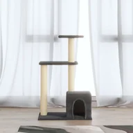 Drapaki dla kotów - shumee shumee Drapak dla kota z sizalowymi słupkami ciemnoszary 71 cm - miniaturka - grafika 1