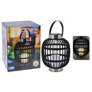 Lampy ogrodowe - ProGarden Koopman Solarny lampion ogrodowy ze świecą, czarny 512000720 - miniaturka - grafika 1