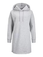 Bluzy damskie - Jack&JONES damska bluza z kapturem JXABBIE LS REL Every Brush Hoodie, jasnoszary melanż/szczegóły: White JJXX, L, Light Grey Melange/Szczegóły: białe logo Jjxx, L - miniaturka - grafika 1