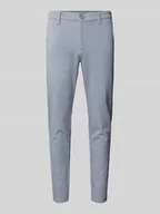 Spodnie męskie - Spodnie materiałowe o kroju slim fit ze szlufkami na pasek model ‘MARK’ - miniaturka - grafika 1