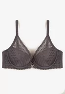 Biustonosze - Ciemnofioletowy Biustonosz z Koronki z Efektem Push-Up Garnena - miniaturka - grafika 1