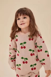 Konges Sløjd sweter bawełniany dziecięcy kolor czerwony lekki - Swetry dla dziewczynek - miniaturka - grafika 1