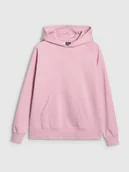 Bluzy damskie - Bluza dresowa nierozpinana z kapturem damska 4F 4FWMM00TSWSF1764-56S Różowy XS - miniaturka - grafika 1