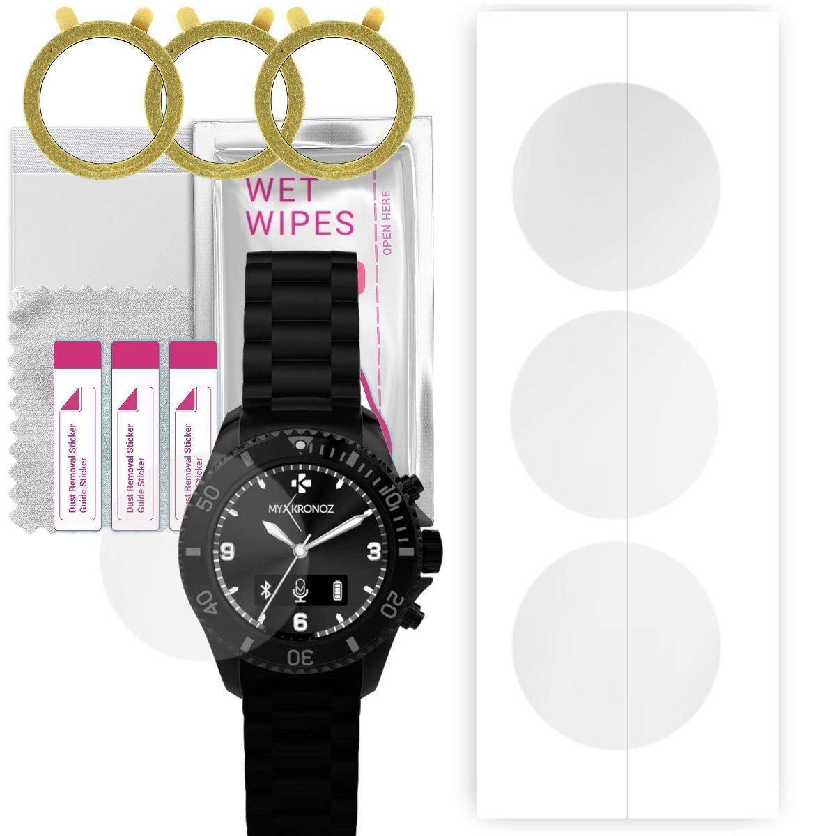 3x Folia hydrożelowa do MyKronoz Zeclock - apgo Smartwatch Hydrogel Protection Ochrona na ekran smartwatcha