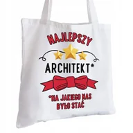 Torby i wózki na zakupy - Torba Bawełniana biała dla Architekta Na Prezent ekologiczna Trwały Nadruk - miniaturka - grafika 1