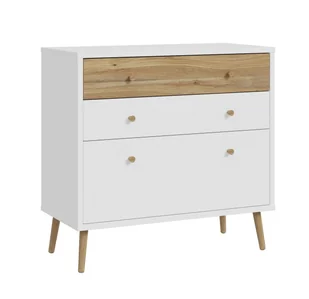 Komoda EasyKlix Harllson Hltk211Ec-M793 Biały / Dąb Mauvella - Inne meble do salonu - miniaturka - grafika 1