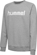 Bluzy męskie - Hummel Hmlgo Kids Cotton bluza męska z logo szary szary melanż 128 203516-2006 - miniaturka - grafika 1