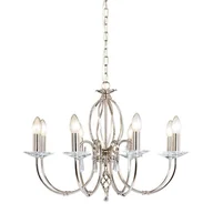 Lampy sufitowe - Elstead Lighting Aegean 8Lt Chandelier Polished Nickel AG8 POL NICKEL Elstead lampa wisząca stylowa świecznikowa AG8 POL NICKEL ) - miniaturka - grafika 1