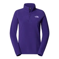 Bluzy sportowe damskie - Bluza The North Face 100 Glacier 1/4 Zip Fleece 0A855MNL41 - fioletowa - miniaturka - grafika 1