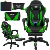 Fotele i krzesła biurowe - Fotel gamingowy Artnico Geto 3.0 czarno-zielony - miniaturka - grafika 1