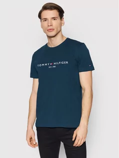 Koszulki męskie - Tommy Hilfiger T-Shirt Logo MW0MW11797 Granatowy Regular Fit - grafika 1