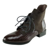 Botki damskie - Botki damskie VINCEZA 16439 ocieplane brąz - miniaturka - grafika 1