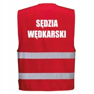 Odzież robocza - Kamizelka odblaskowa PORTWEST F474 Czerwony XXL/3XL nadruk Sędzia wędkarski - miniaturka - grafika 1