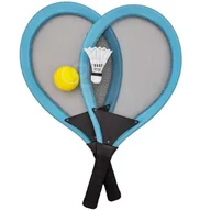 Zabawki i gry sportowe - WOOPIE Duże Rakietki do Tenisa Badminton dla Dzieci Zestaw + Piłka Lotka - miniaturka - grafika 1