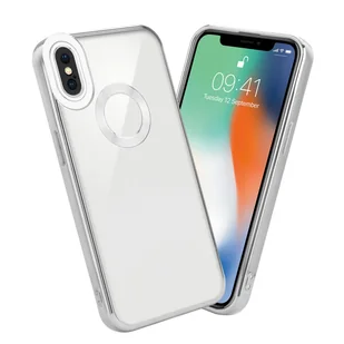 Etui Do Apple iPhone XS MAX Pokrowiec w Przezroczysty - Srebrny Etui Chrom Obudowa Case Cover Ochronny Cadorabo - Etui i futerały do telefonów - miniaturka - grafika 1