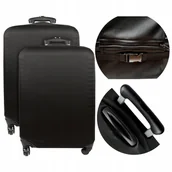 Akcesoria podróżnicze - 2x Elastyczny pokrowiec ochronny na bagaż podróżny walizkę 73x43x27 czarny - miniaturka - grafika 1