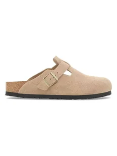 Birkenstock Skórzane chodaki "Boston Leve" w kolorze beżowym - Klapki i japonki damskie - miniaturka - grafika 1