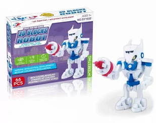 ROBOT KLOCKI PIANKOWE MIĘKKIE PUZZLE 3D 66EL - Roboty dla dzieci - miniaturka - grafika 1